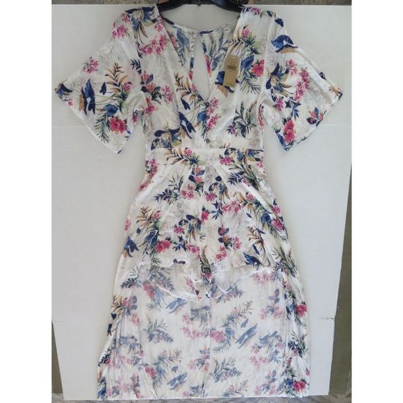 American Eagle Outfitters Women's Sz 4 Multi Floral Maxi Dress w/Shorts Romper - Picture 7 of 12
